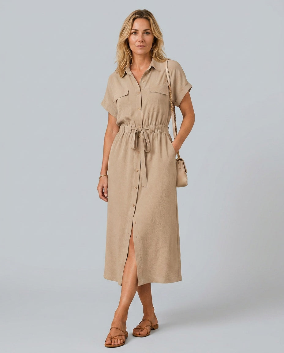 Gemma | Sleeveless Soft Drape Formal Midi Dress