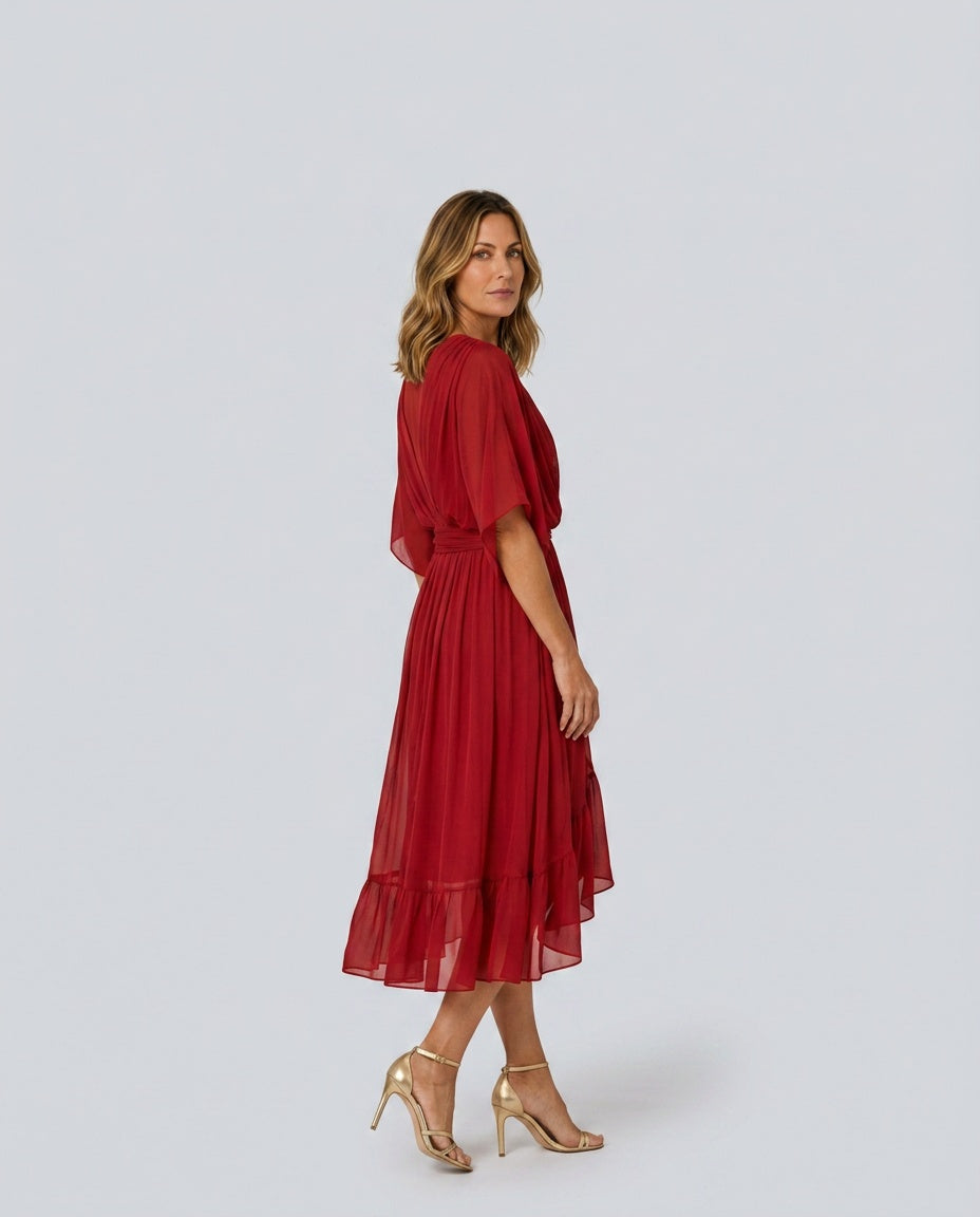 Rocio | Flowing V-Neck Midi Dress