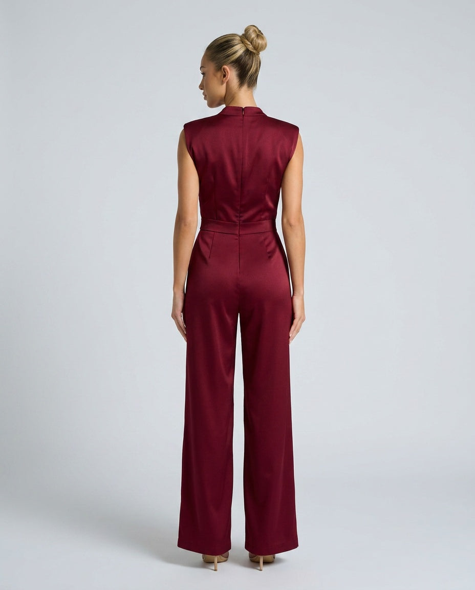 Brooke | Wide Leg Satin-Look Jumpsuit