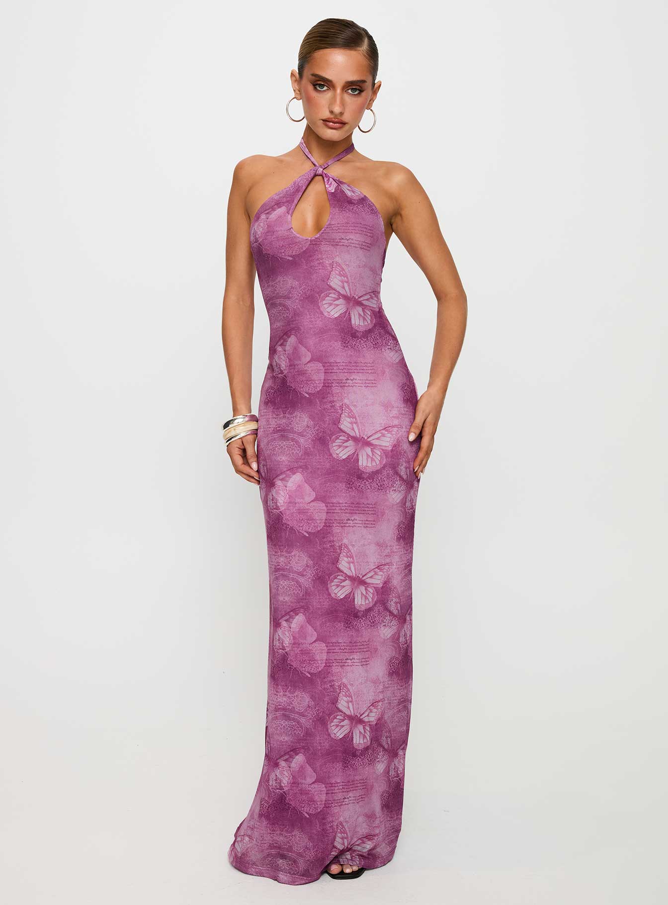 Nuria | Halter Cut-Out Maxi Dress