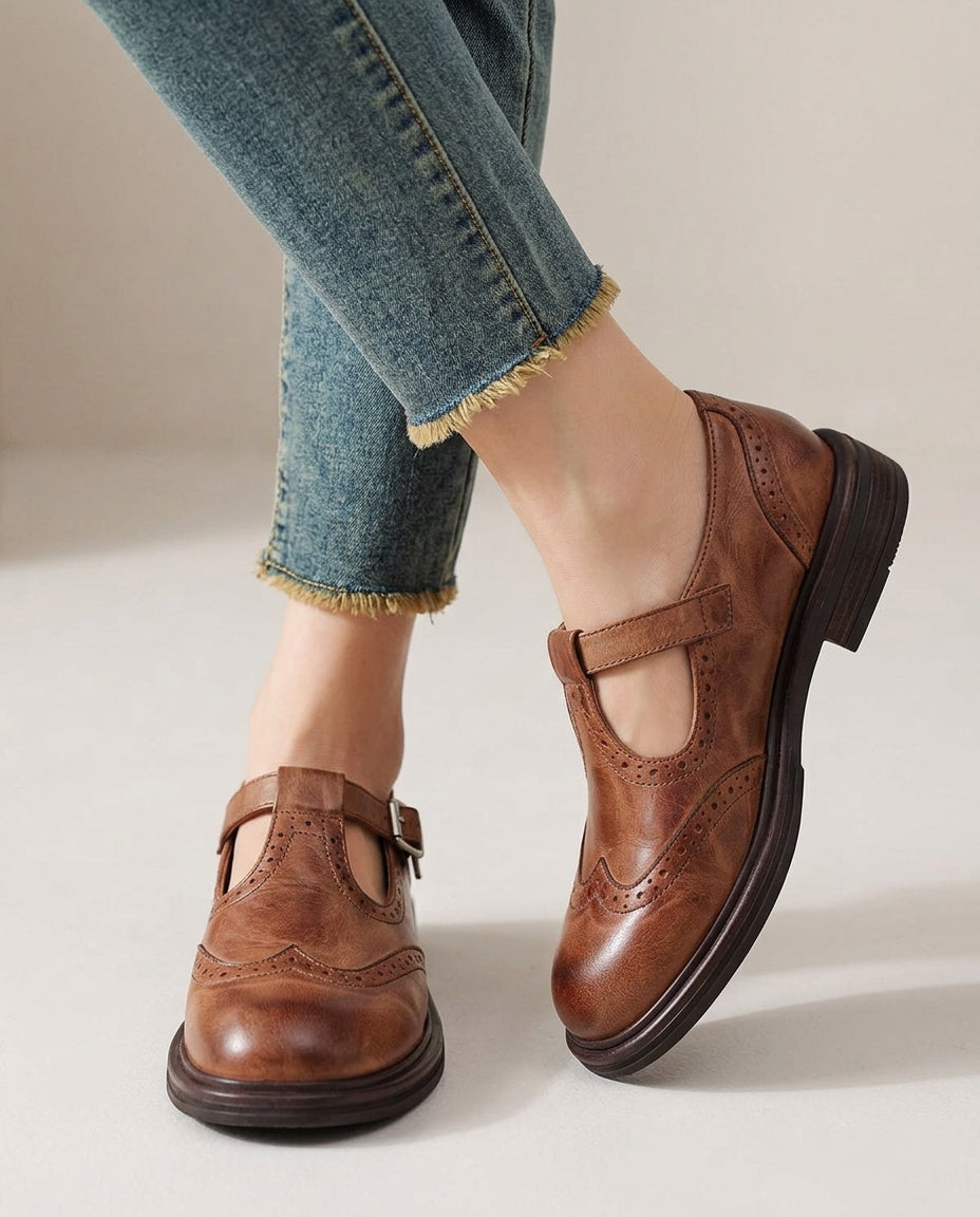 Florence | Adjustable T-Bar Mary Jane Flats