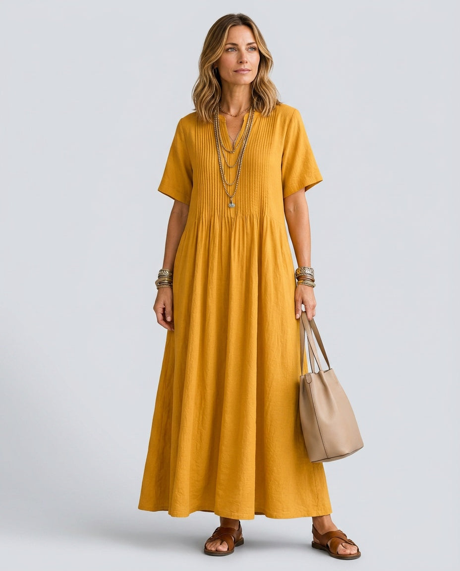 Plisse | Flowy Pleated Midi Dress