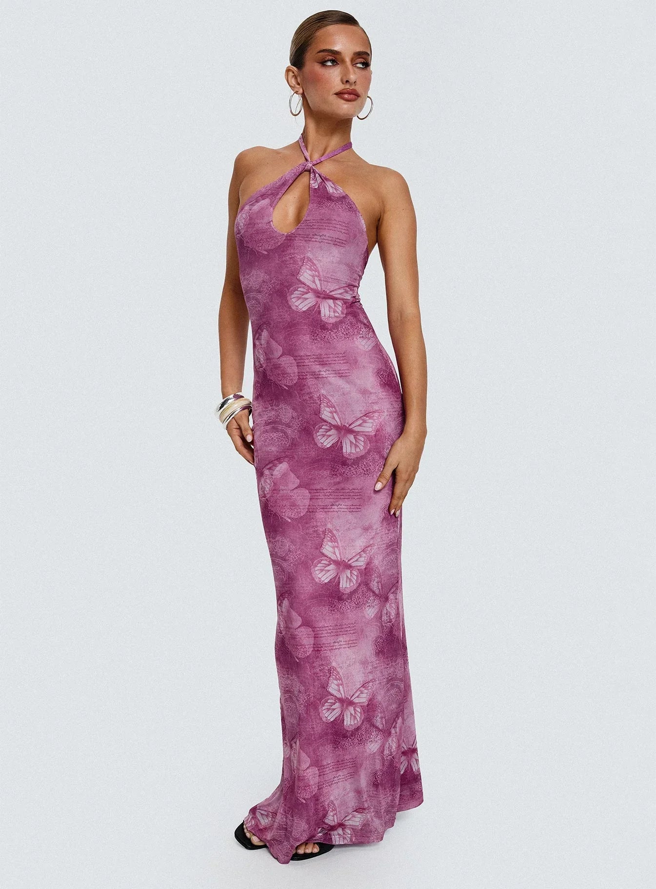 Nuria | Halter Cut-Out Maxi Dress