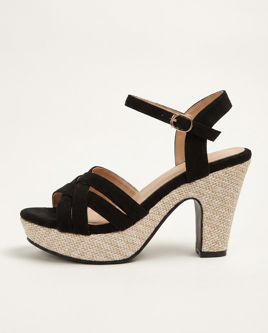 Xenia | Braided Wedge Slip-On Sandals