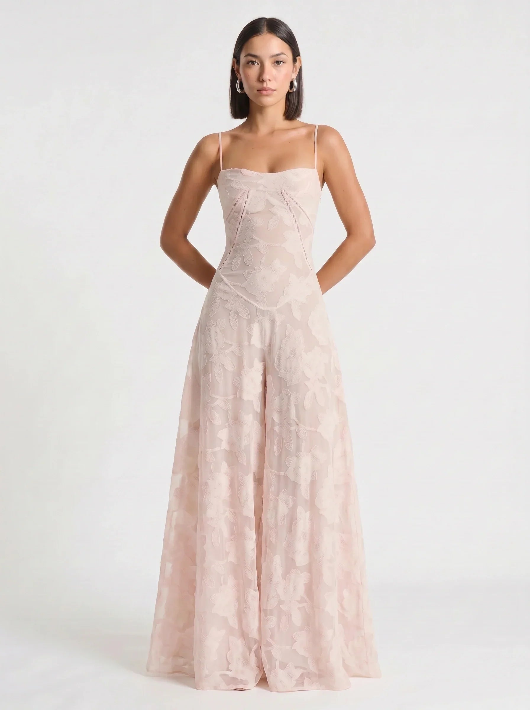 Quinn | Sweetheart Darted Satin-Look Maxi Dress