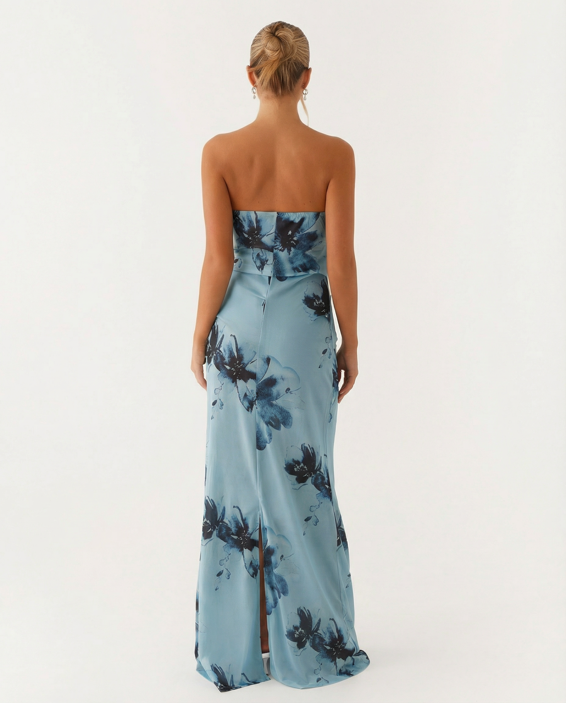 Tamara | Strapless Maxi Dress with Floral Print
