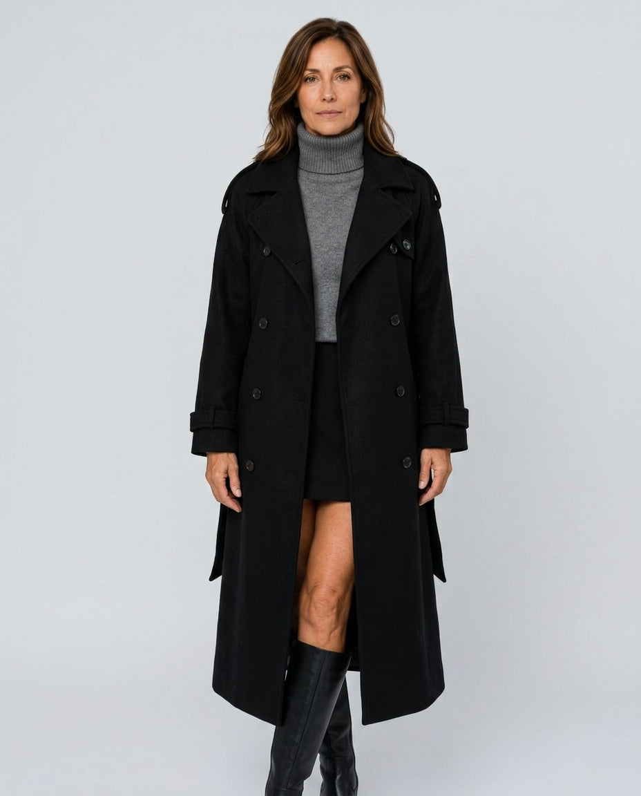 Fleur | Oversized Double-Breasted Longline Coat