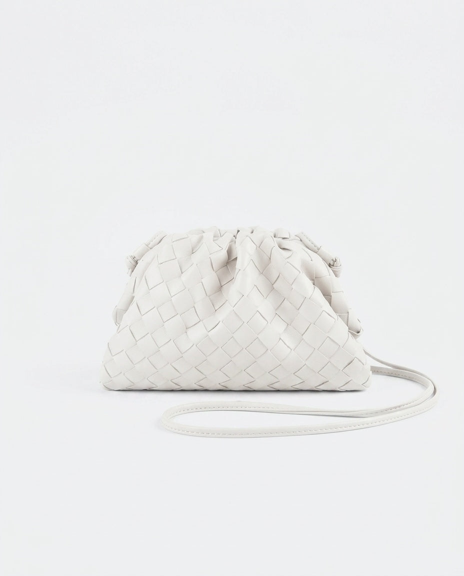 Compact Woven Texture Crossbody Pouch