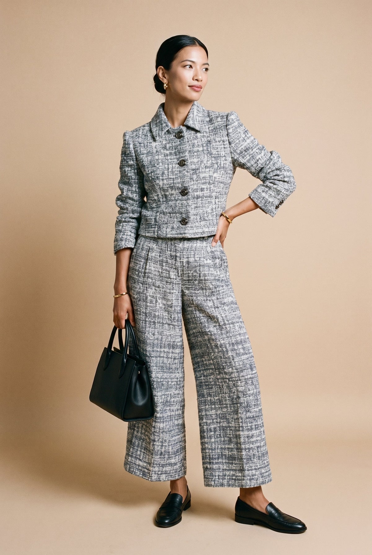 Yara | Tailored Long Sleeve Two-Piece Trouser Set