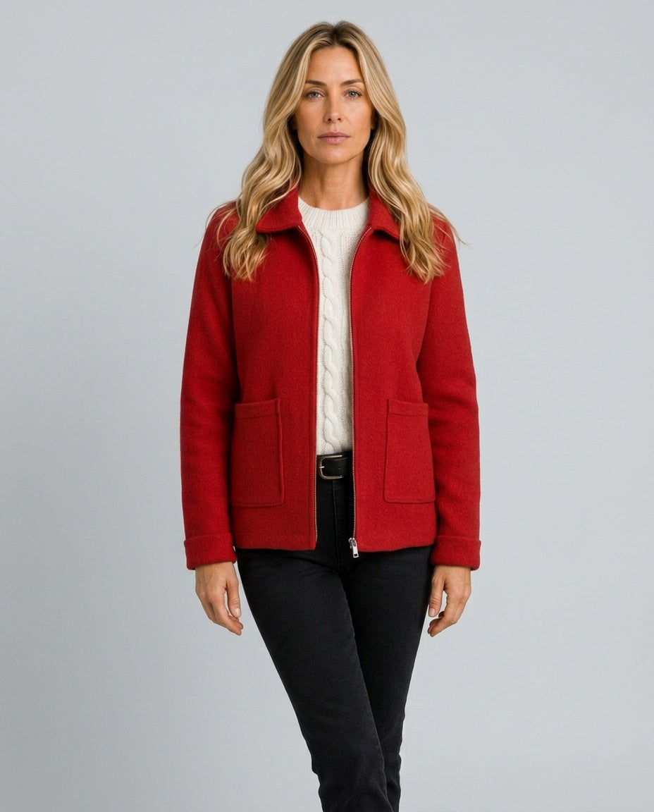 Ivy | Cropped Zip-Up Jacket with Classic Collar