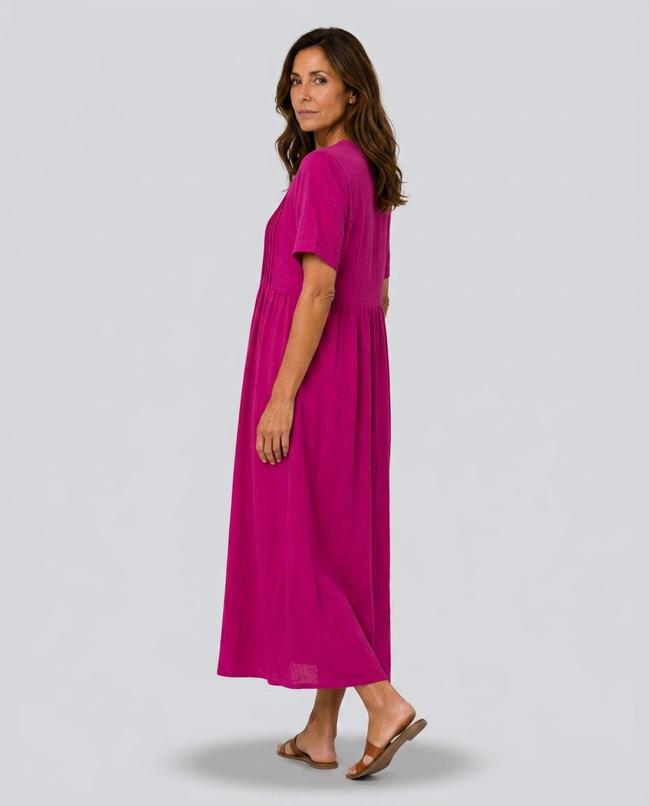 Plisse | Flowy Pleated Midi Dress