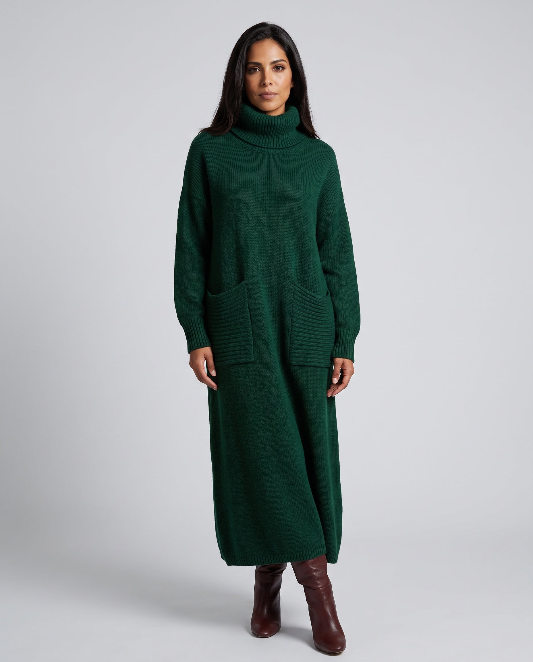 Vera | Knitted High Neck Maxi Dress
