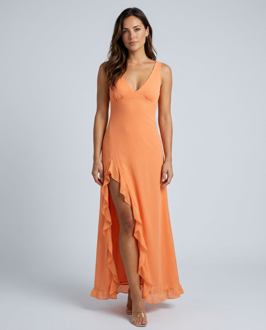 Isolde | Sleeveless Side Slit Maxi Dress
