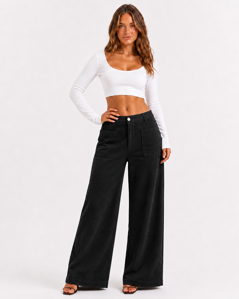 Frankie | High Waist Wide-Leg Corduroy Trousers