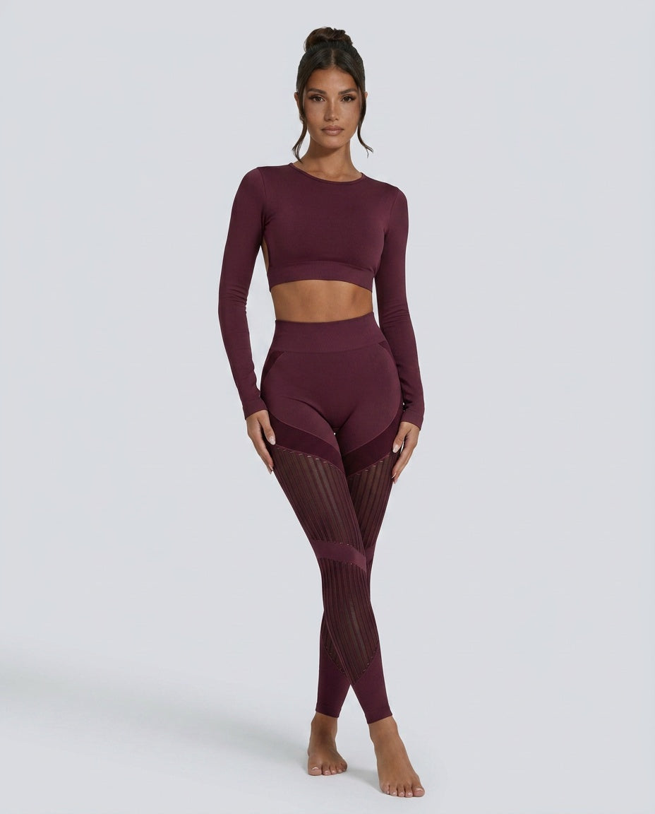 Georgia | High Waist Seamless Mesh Panel Leggings