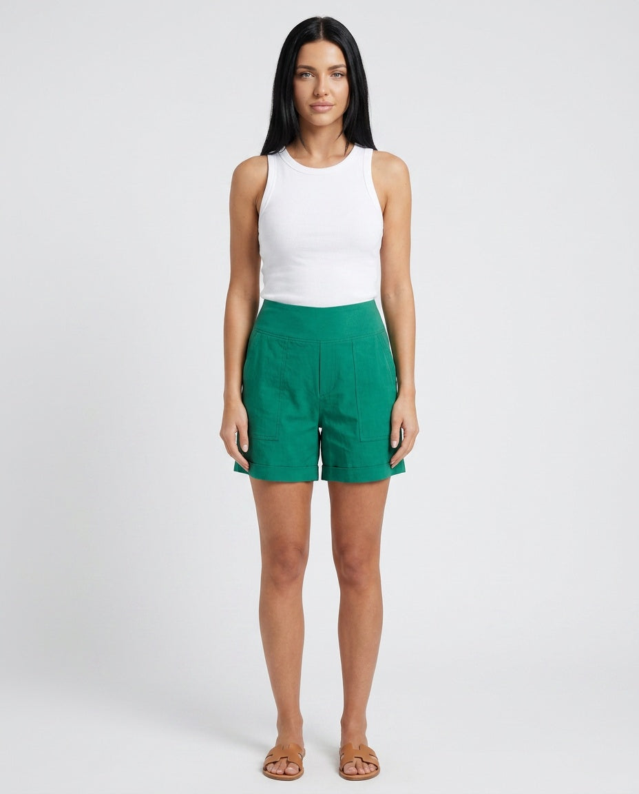 Billie | High Waist Straight Leg Shorts with Pockets