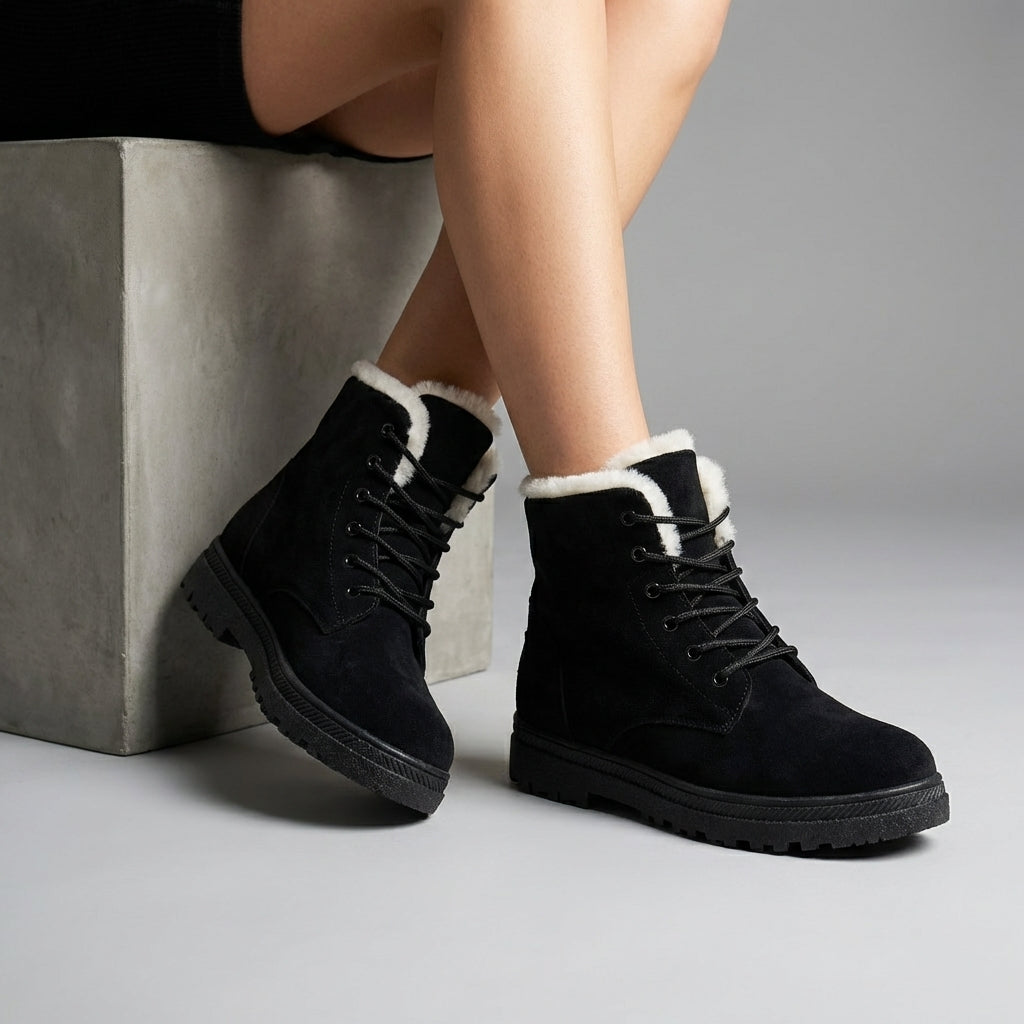Elodie | Leather-Look Side Zip Ankle Boots