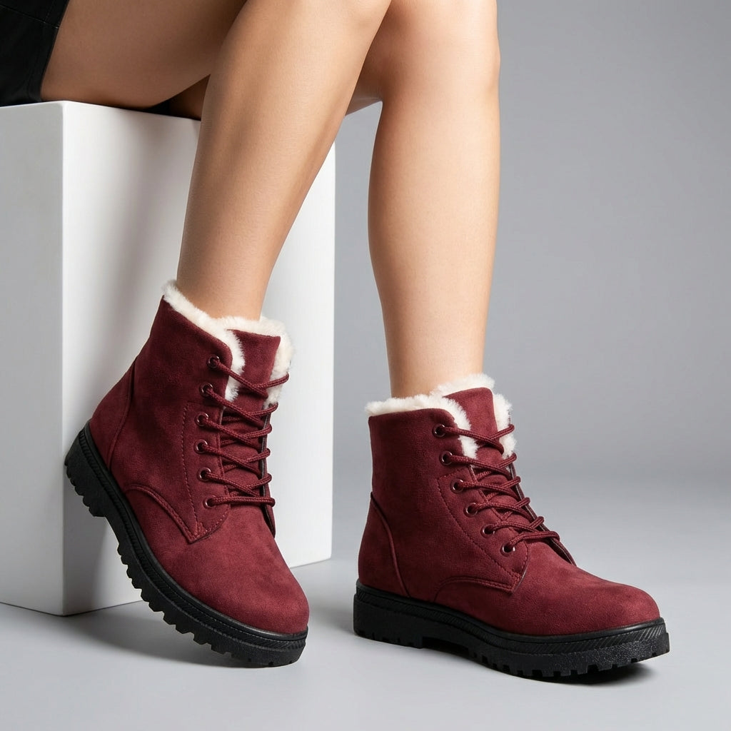 Elodie | Leather-Look Side Zip Ankle Boots