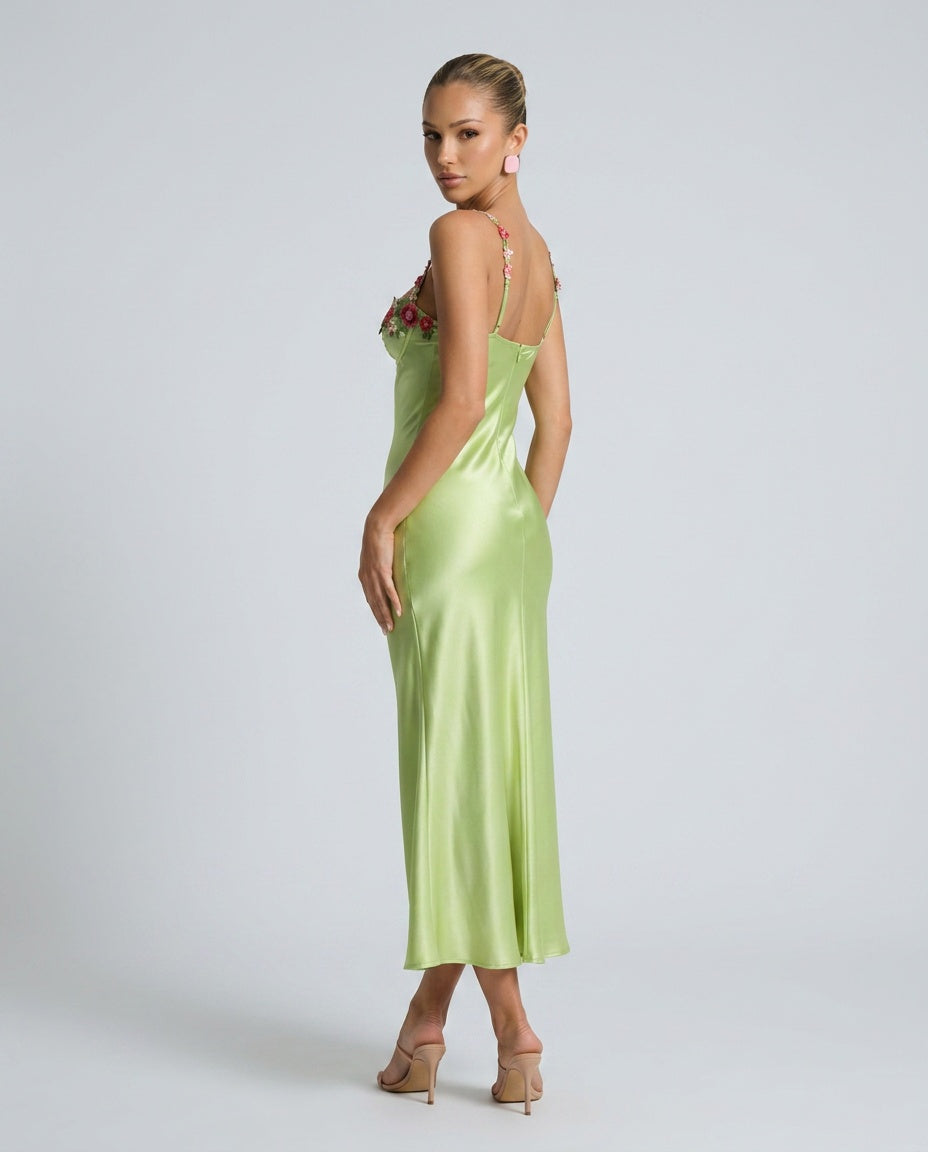 Camila | Spaghetti Strap Floral Bust Maxi Dress