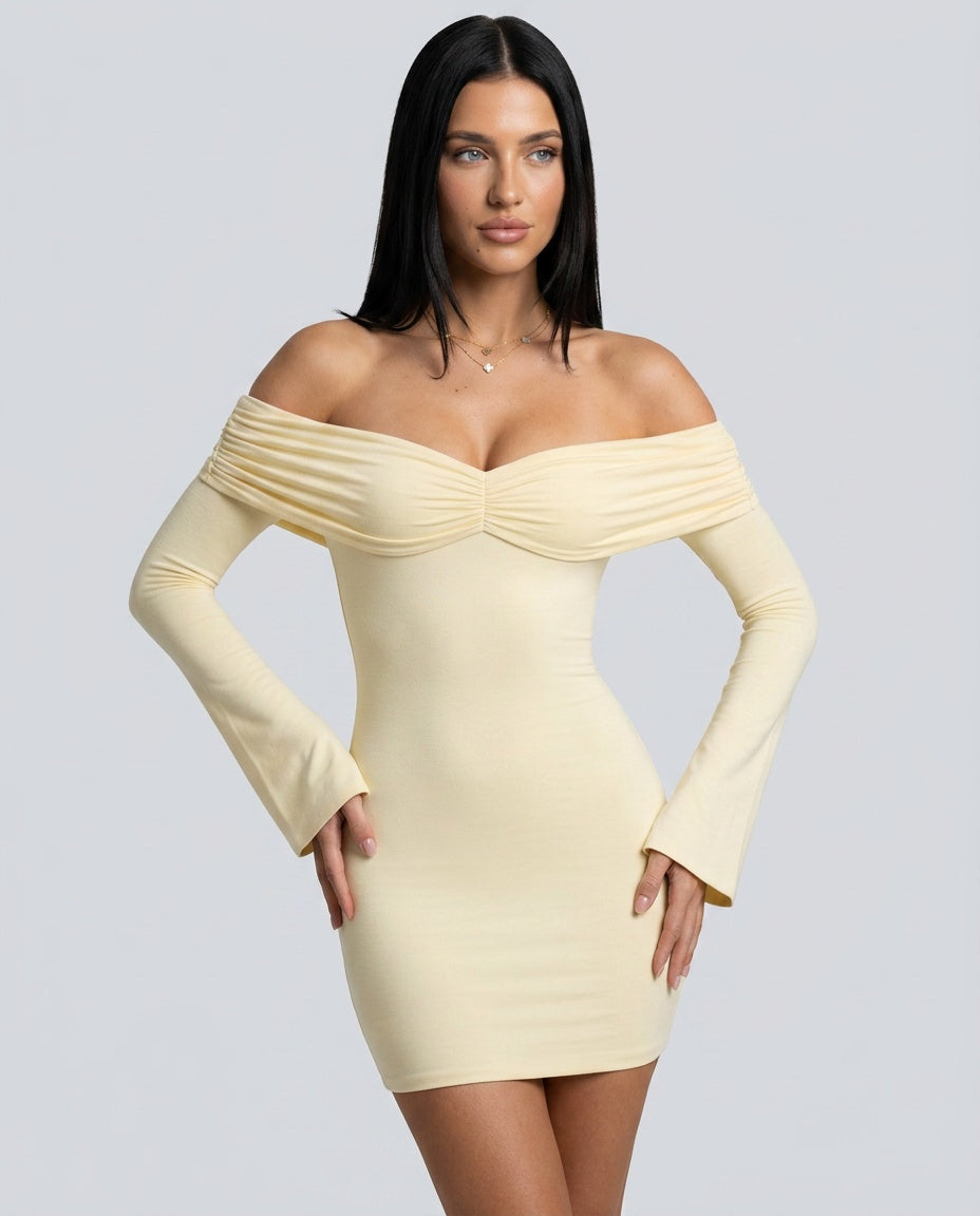 Della | Off-Shoulder Ruched Mini Dress