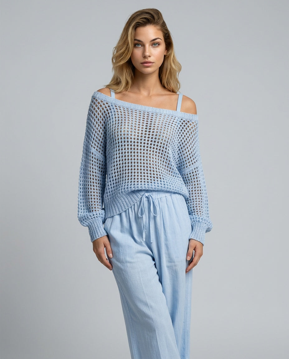 Chloe | Textured Off-Shoulder Two-Piece Set