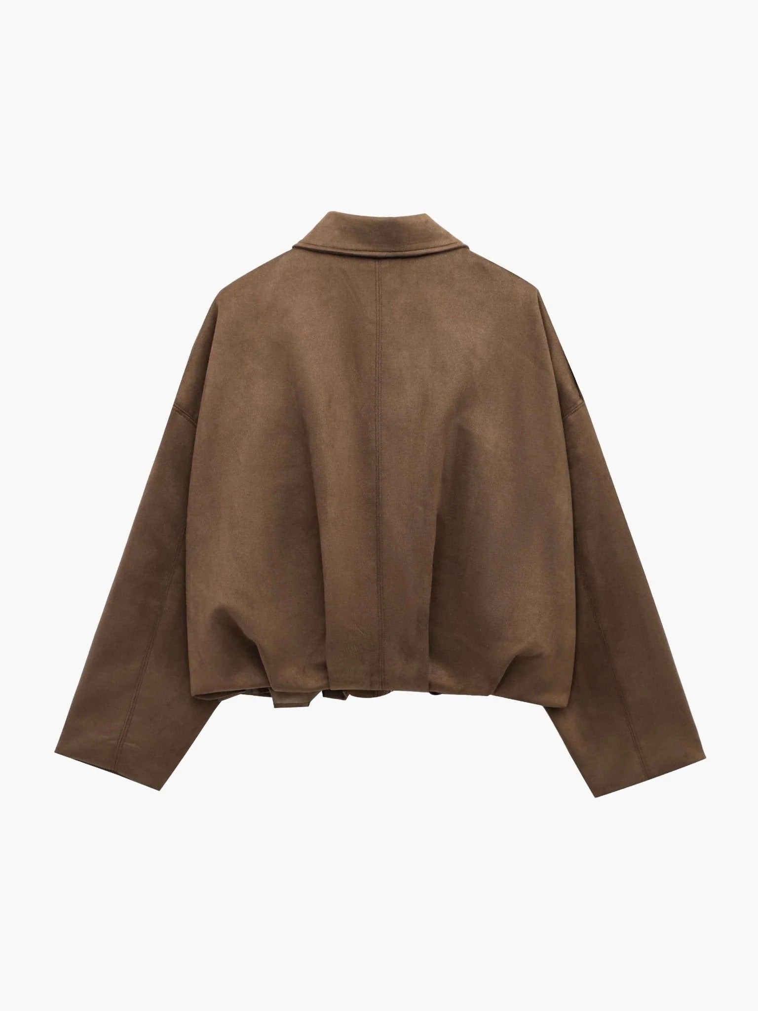 Quinn | Long Sleeve Faux Suede Bomber Jacket