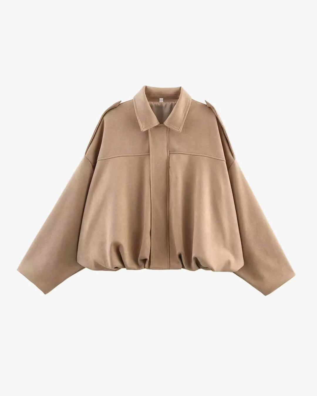 Quinn | Long Sleeve Faux Suede Bomber Jacket