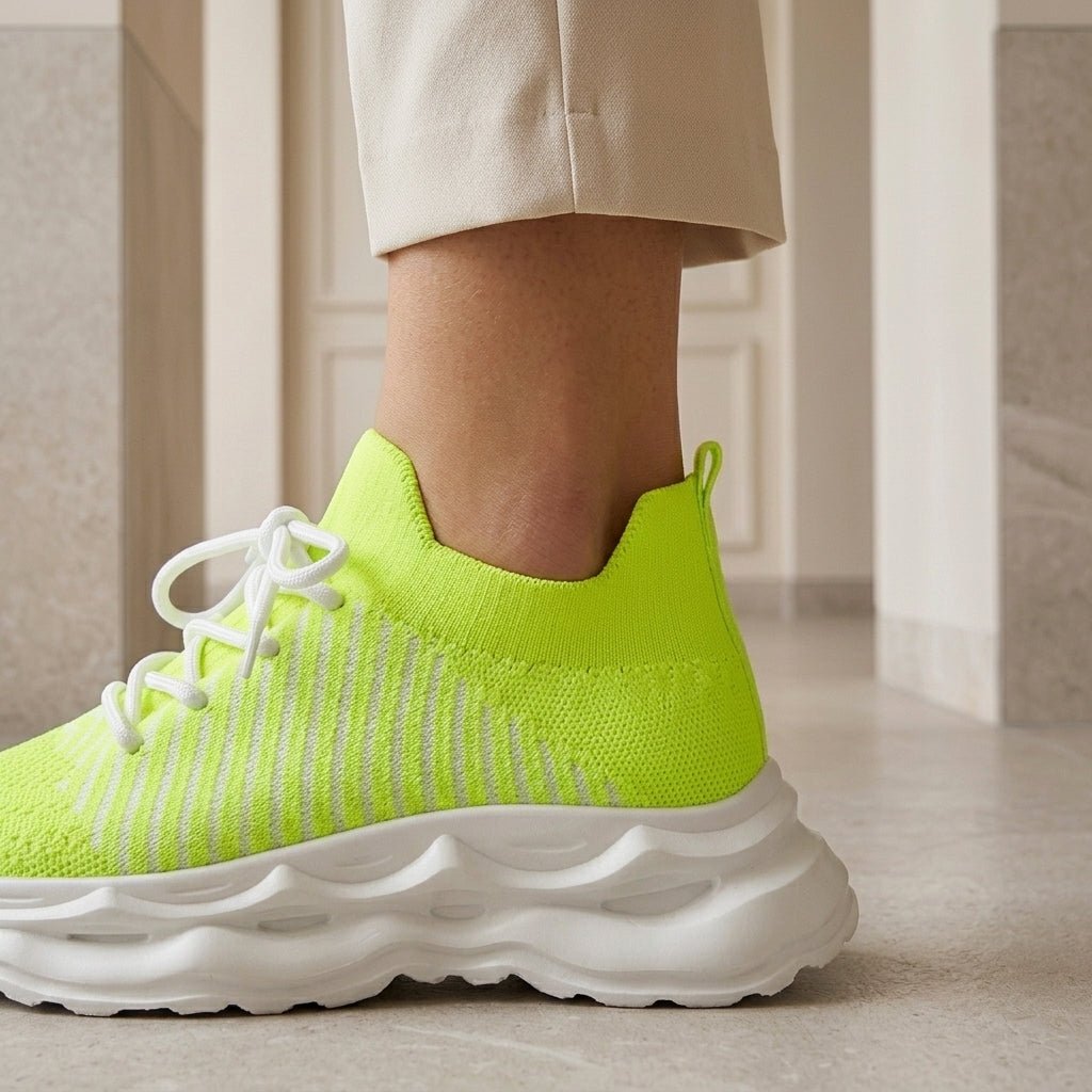 Laura | Cushioned Sole Knit Sneakers