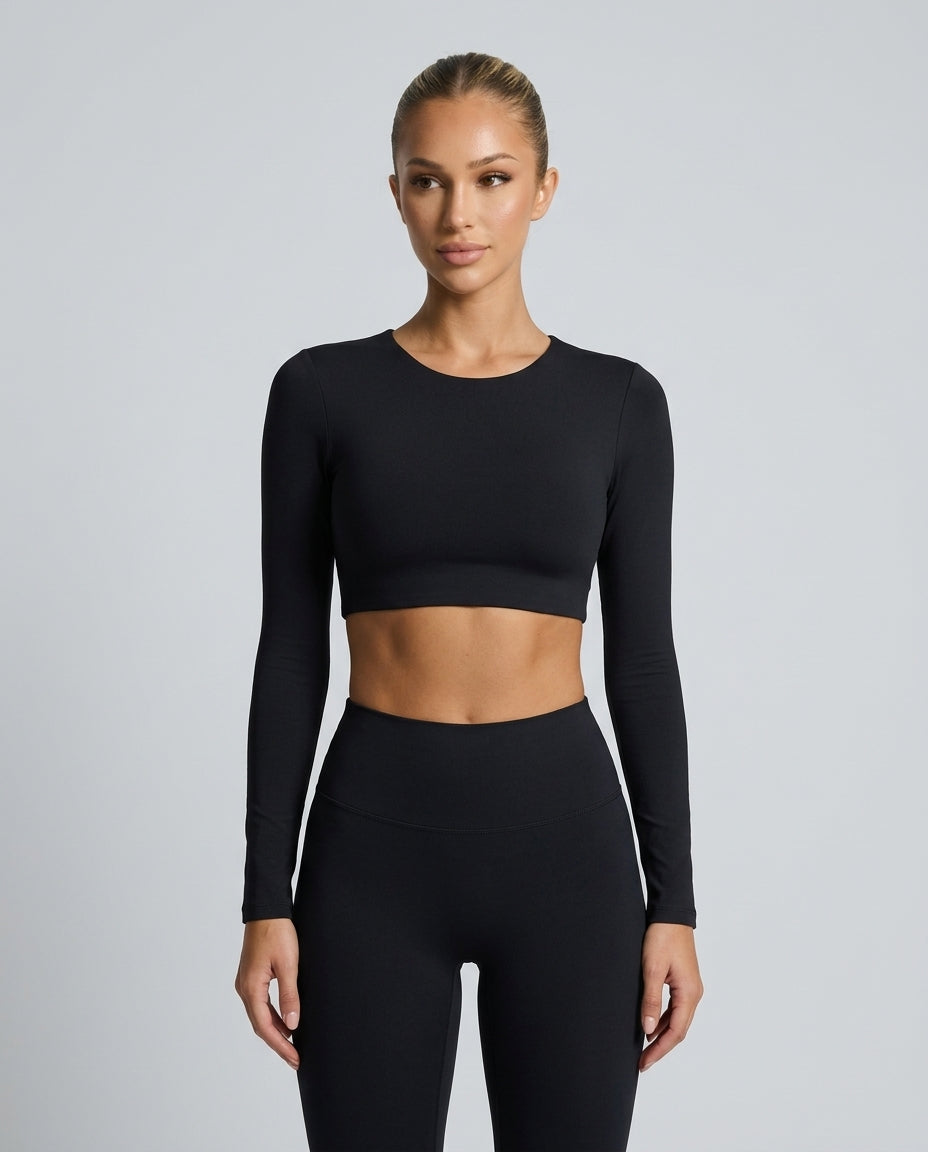 Cleona | Long Sleeve Shaping Compression Crop Top