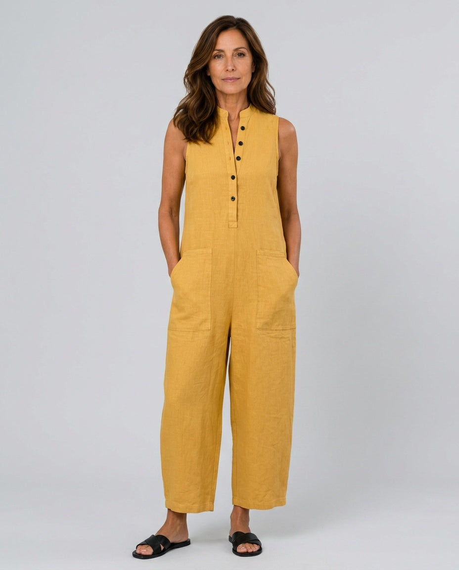Reese | Sleeveless Linen-Blend Jumpsuit