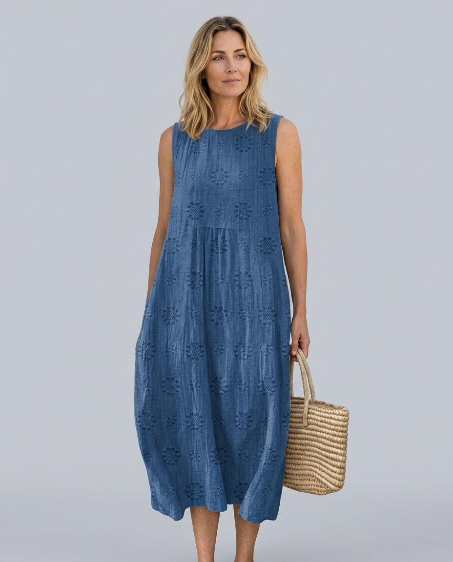 Dotty | Polka Dot Cotton-Blend Midi Dress