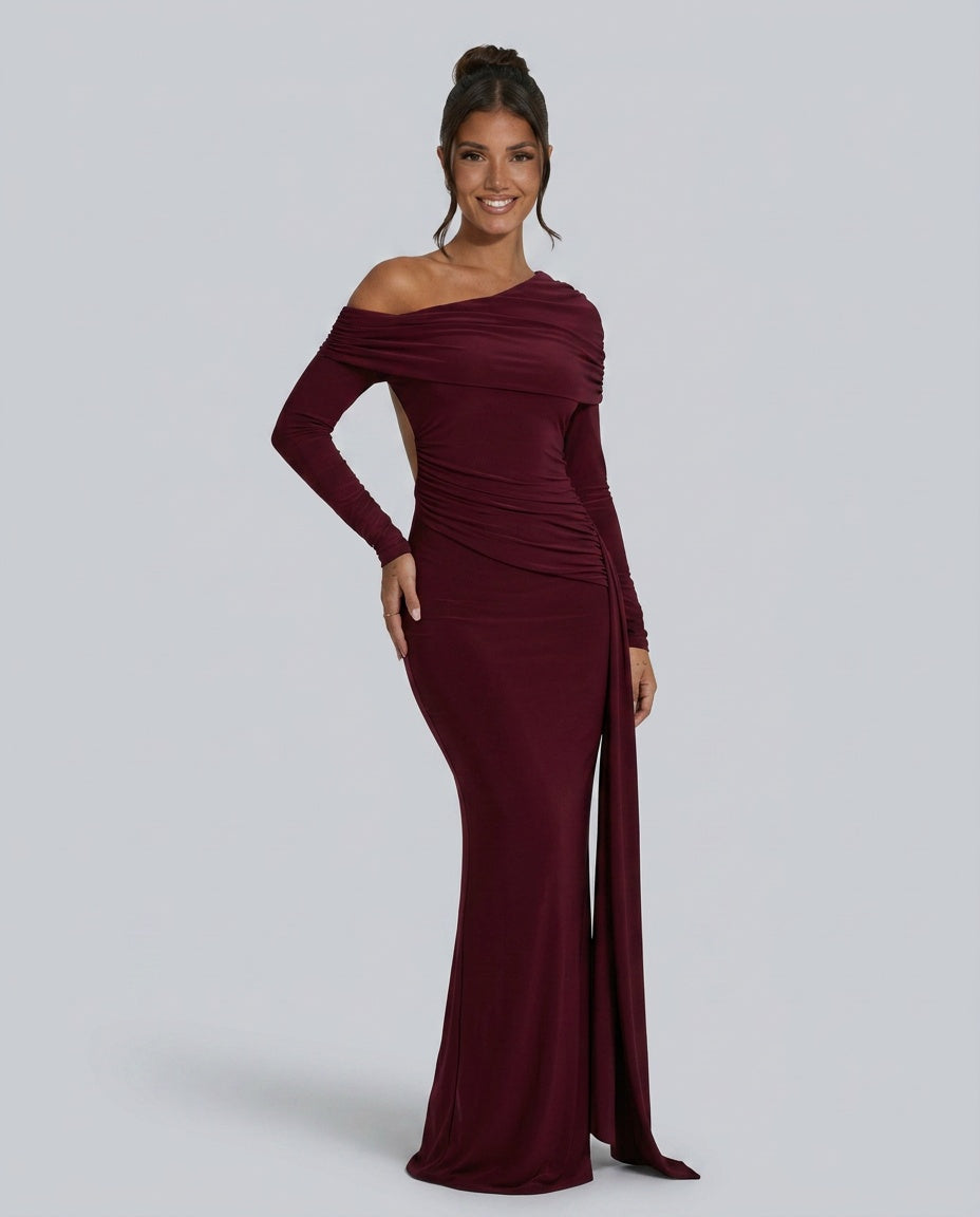 Sloane | One-Shoulder Stretch Maxi Dress