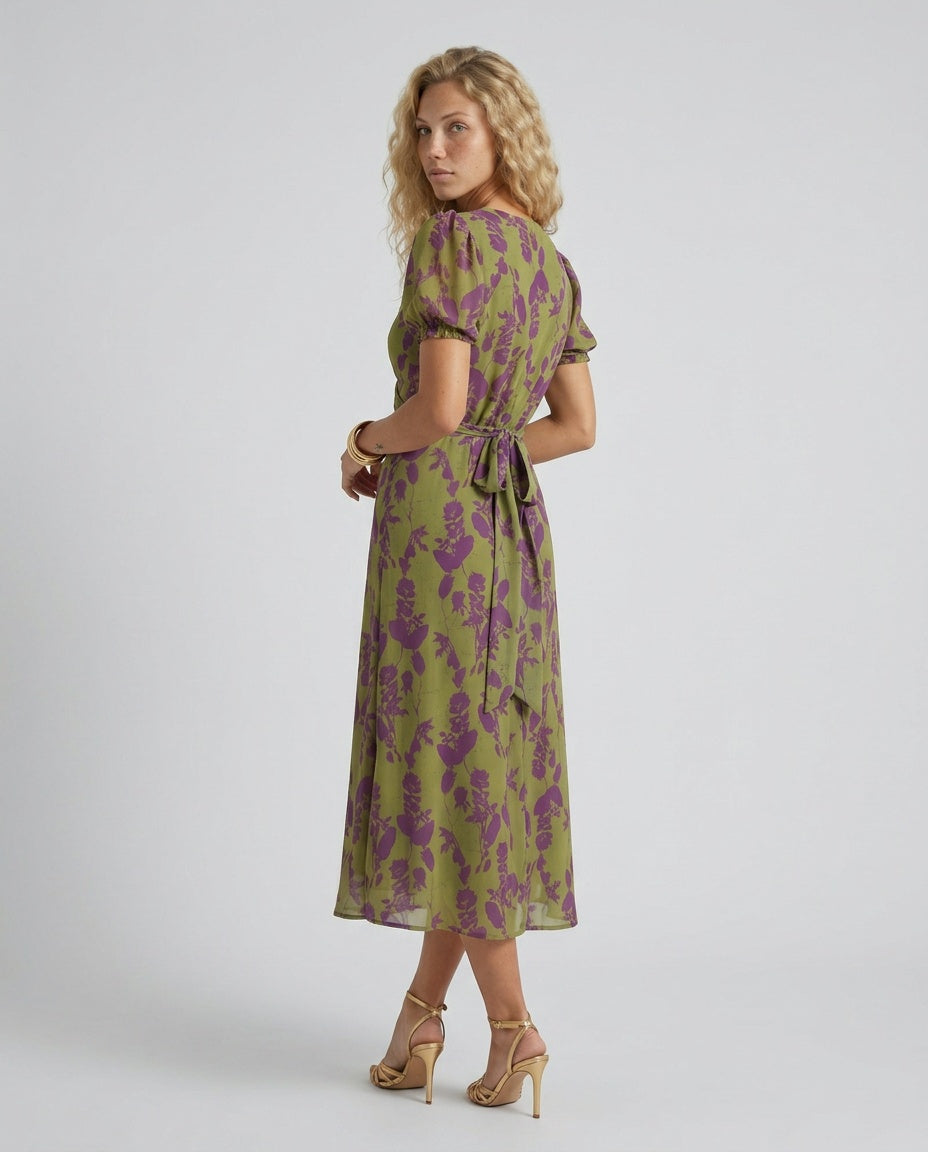 Elena | Relaxed Floral Print Midi Dress
