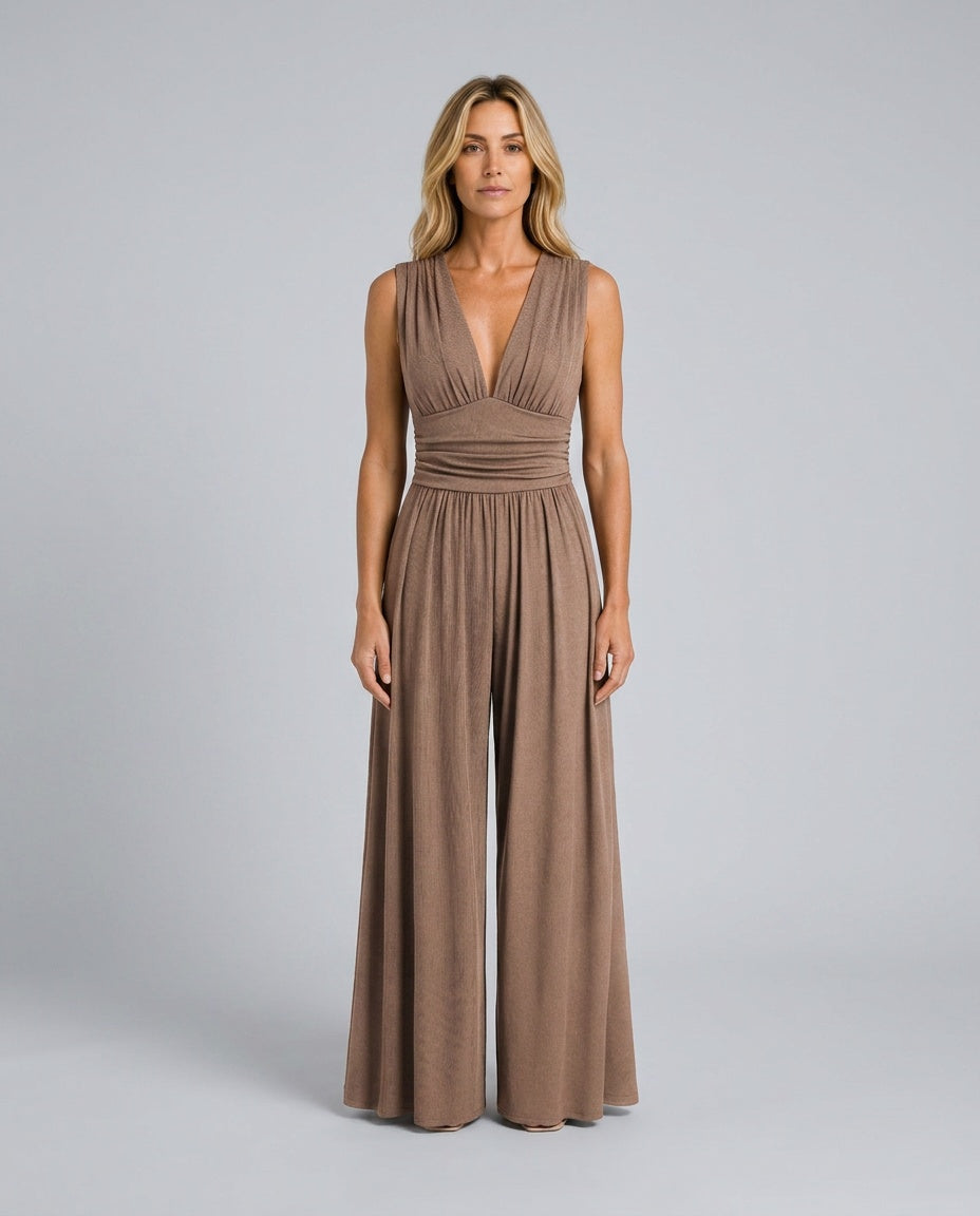 Rocio | Ribbed Sleeveless Wide Leg Jumpsuit