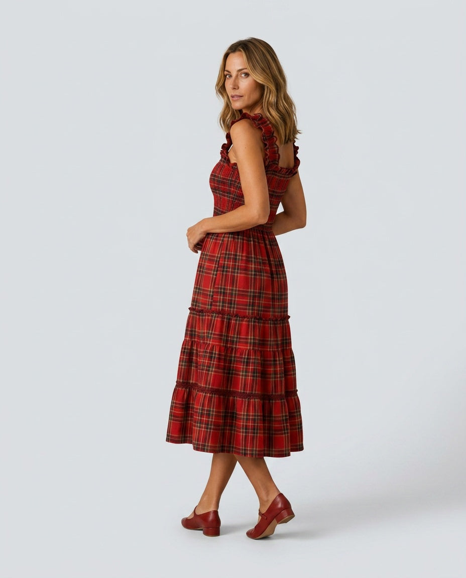 Noelle | Festive Cotton-Blend Maxi Dress