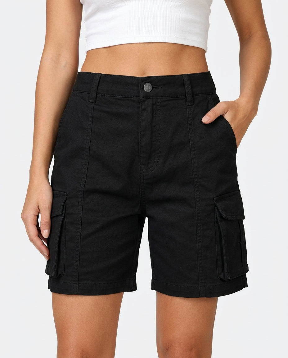 Aurelia | High Waist Bermuda Cargo Shorts