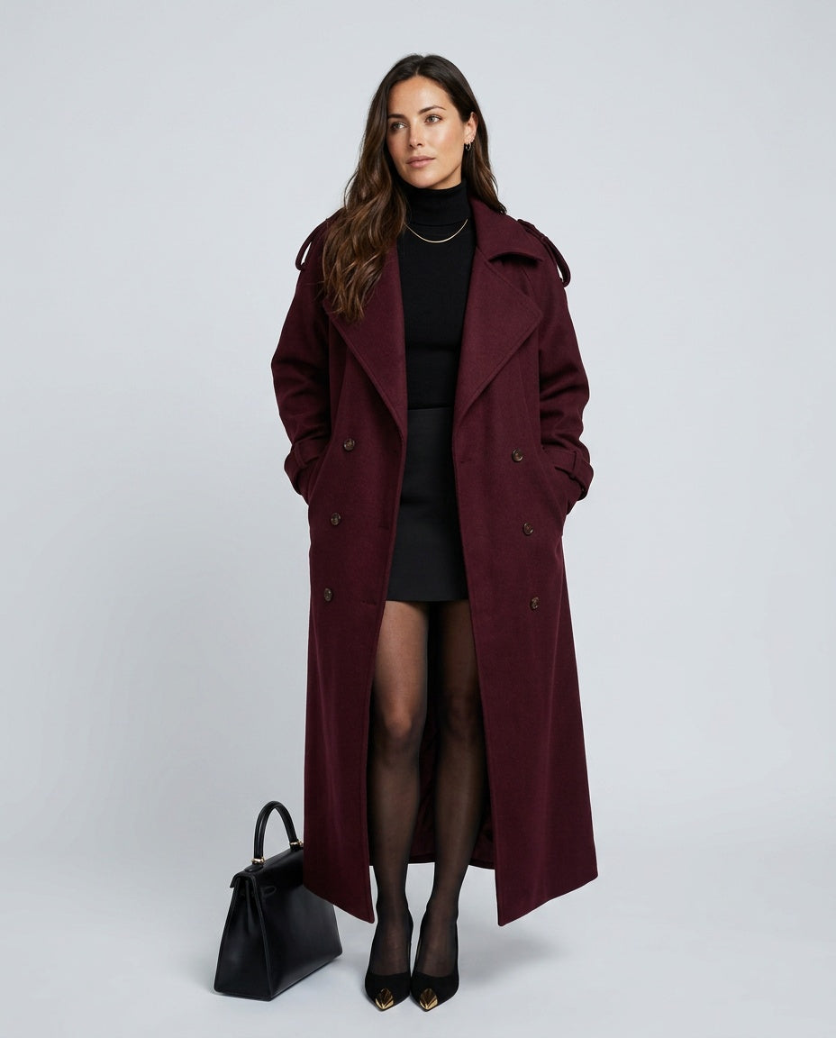 Fleur | Oversized Double-Breasted Longline Coat
