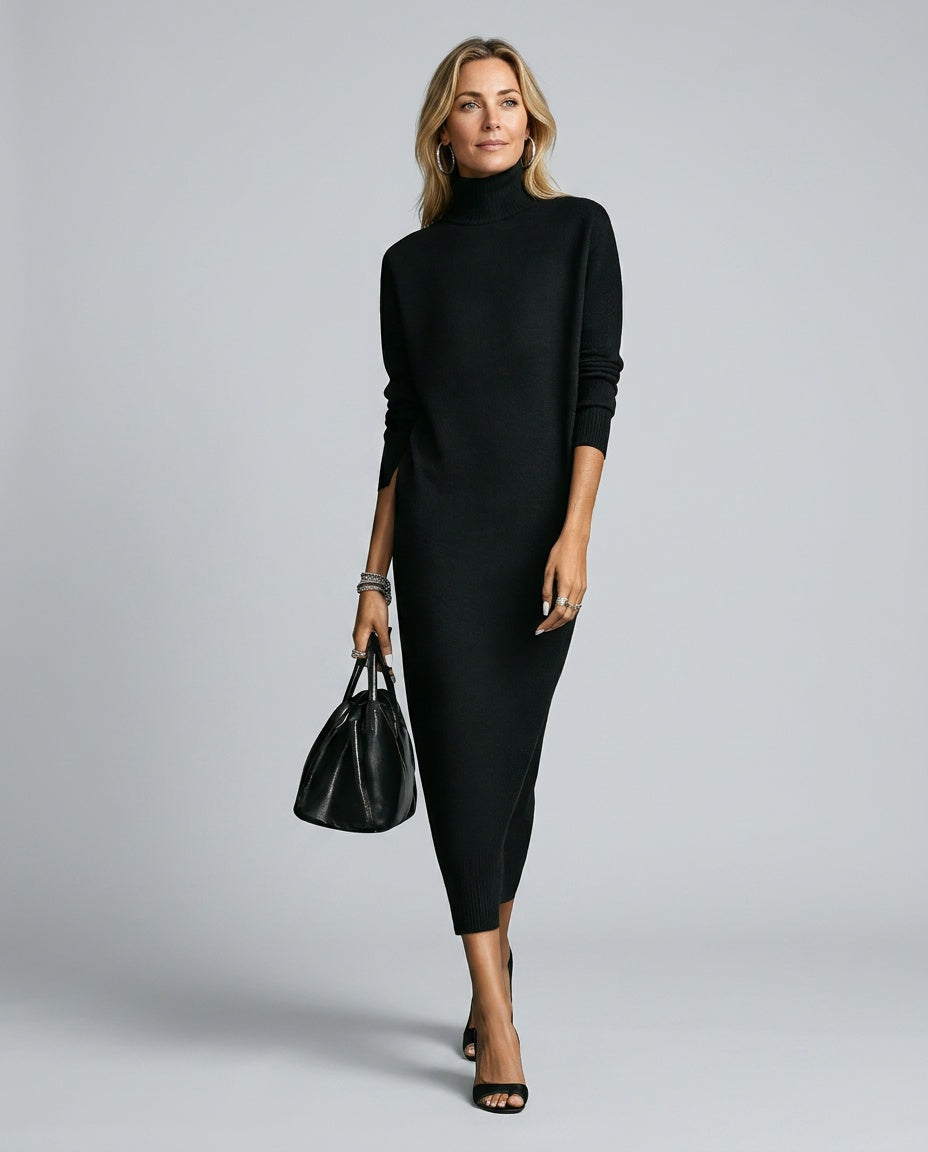 Harlow | Knit Turtleneck Midi, Relaxed Fit