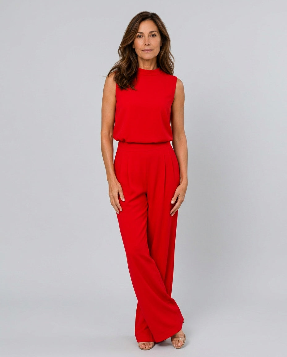 Greta | Sleeveless Wide-Leg Two-Piece Co-Ord Set