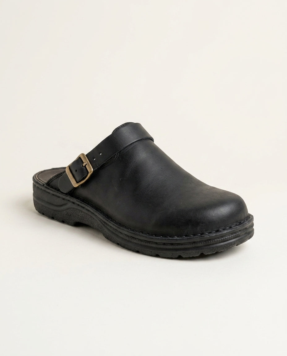 Siena | Open Back Leather-Look Clogs