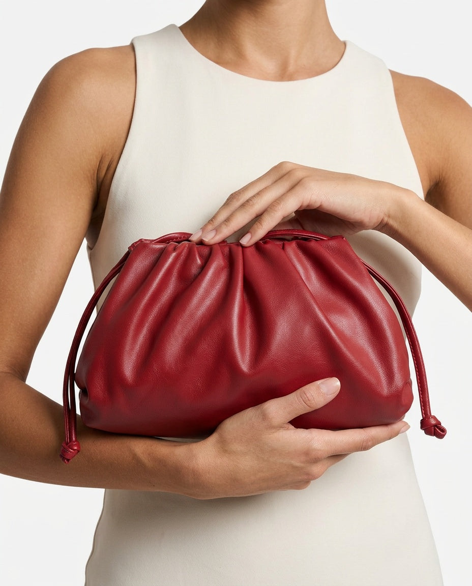 Dumpling Shaped Vegan Leather Crossbody Pouch Bag