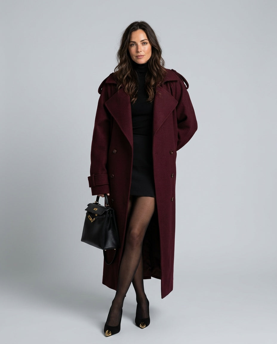 Fleur | Oversized Double-Breasted Longline Coat