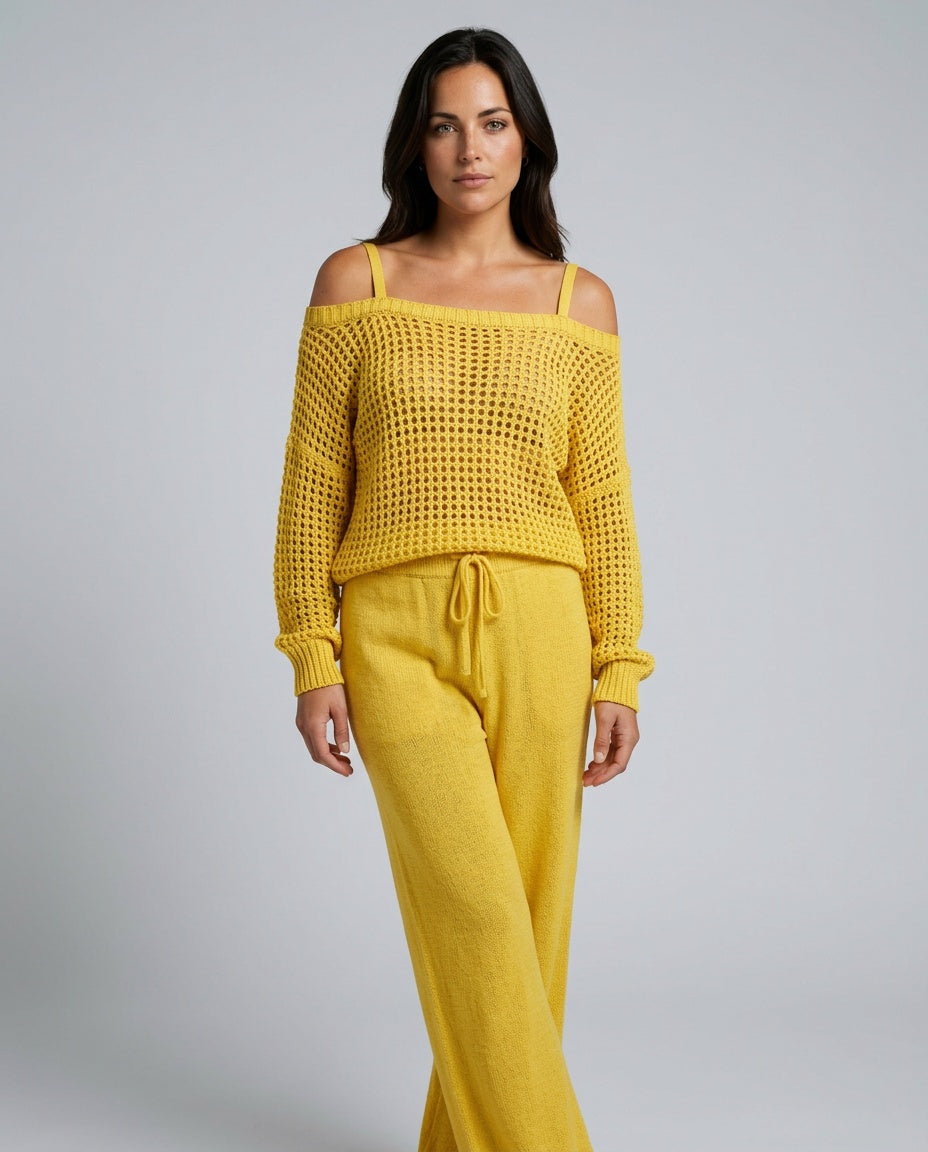 Chloe | Textured Off-Shoulder Two-Piece Set
