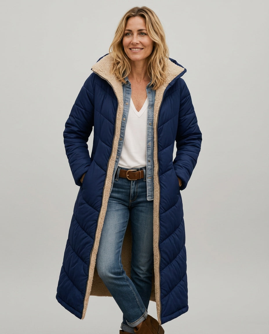 Mariana | Hooded Longline Quilted Puffer Coat