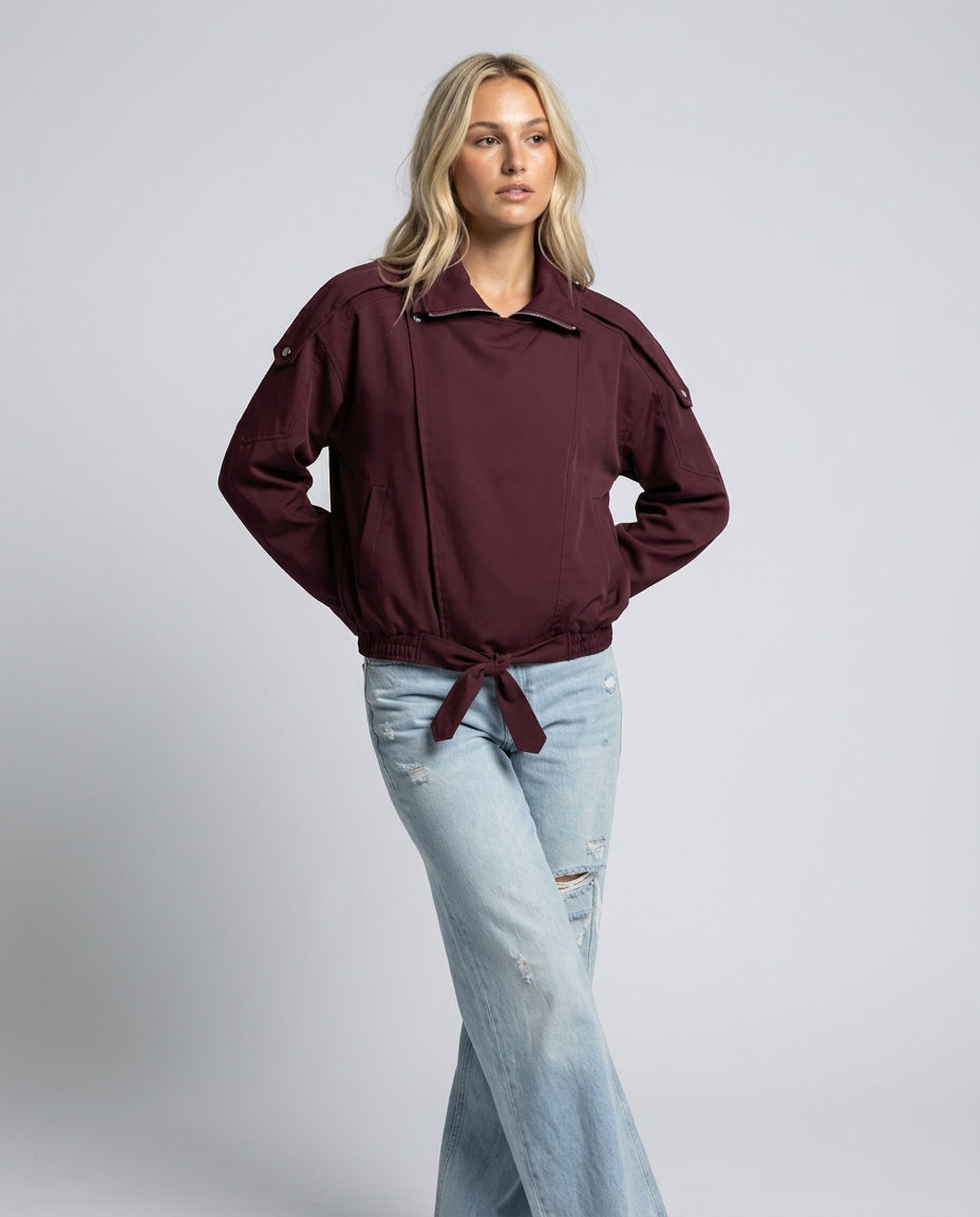Margot | High Collar Long Sleeve Bomber Jacket