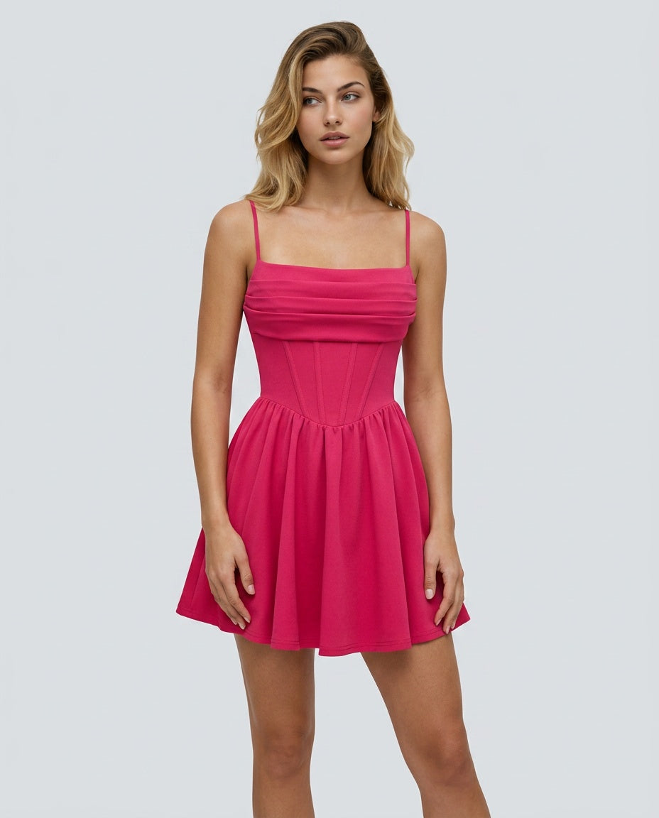 Ximena | Corset Panel Ruched Bust Mini Dress