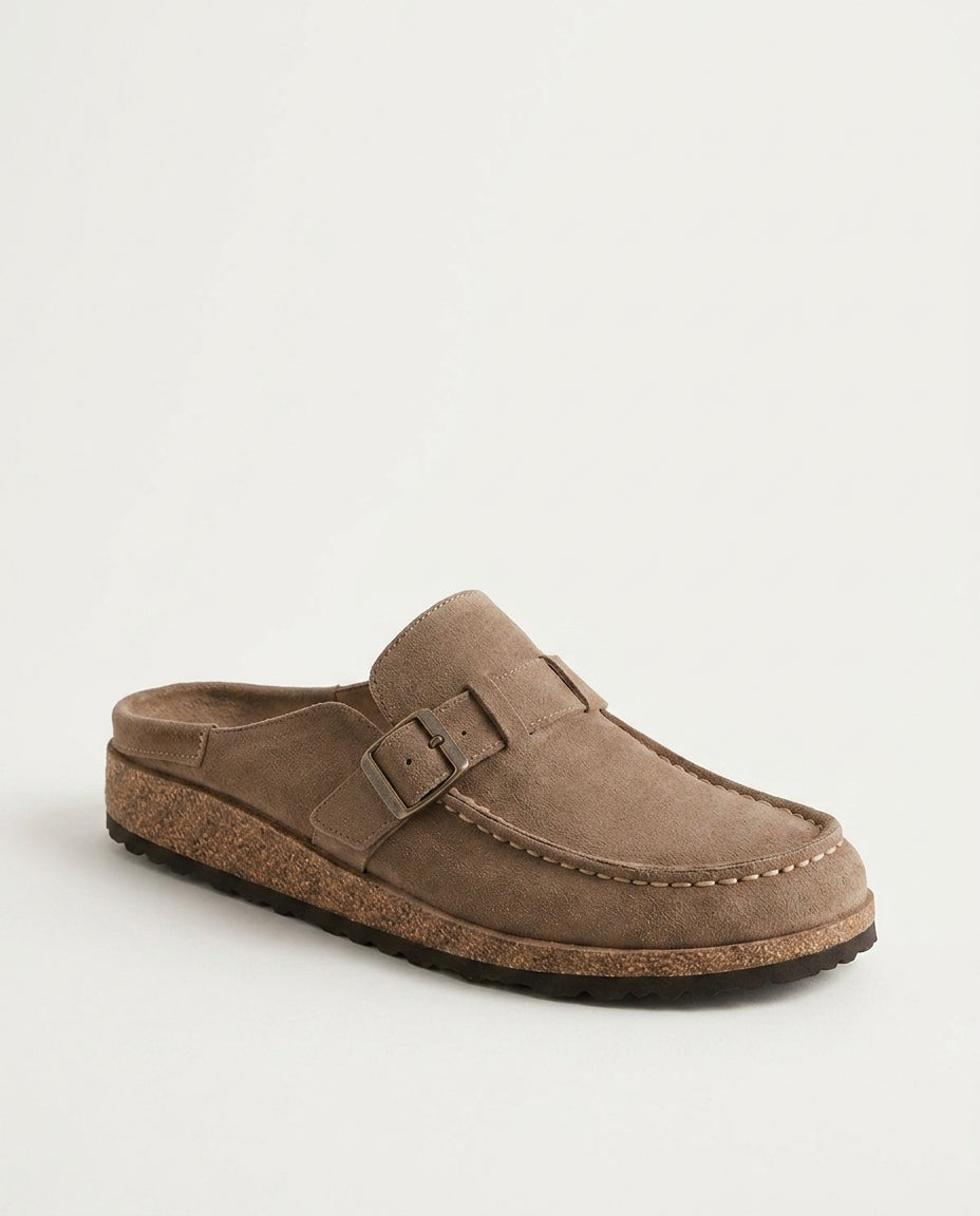 Maeve | Slip-On Buckle Detail Closed Toe Mule Clogs