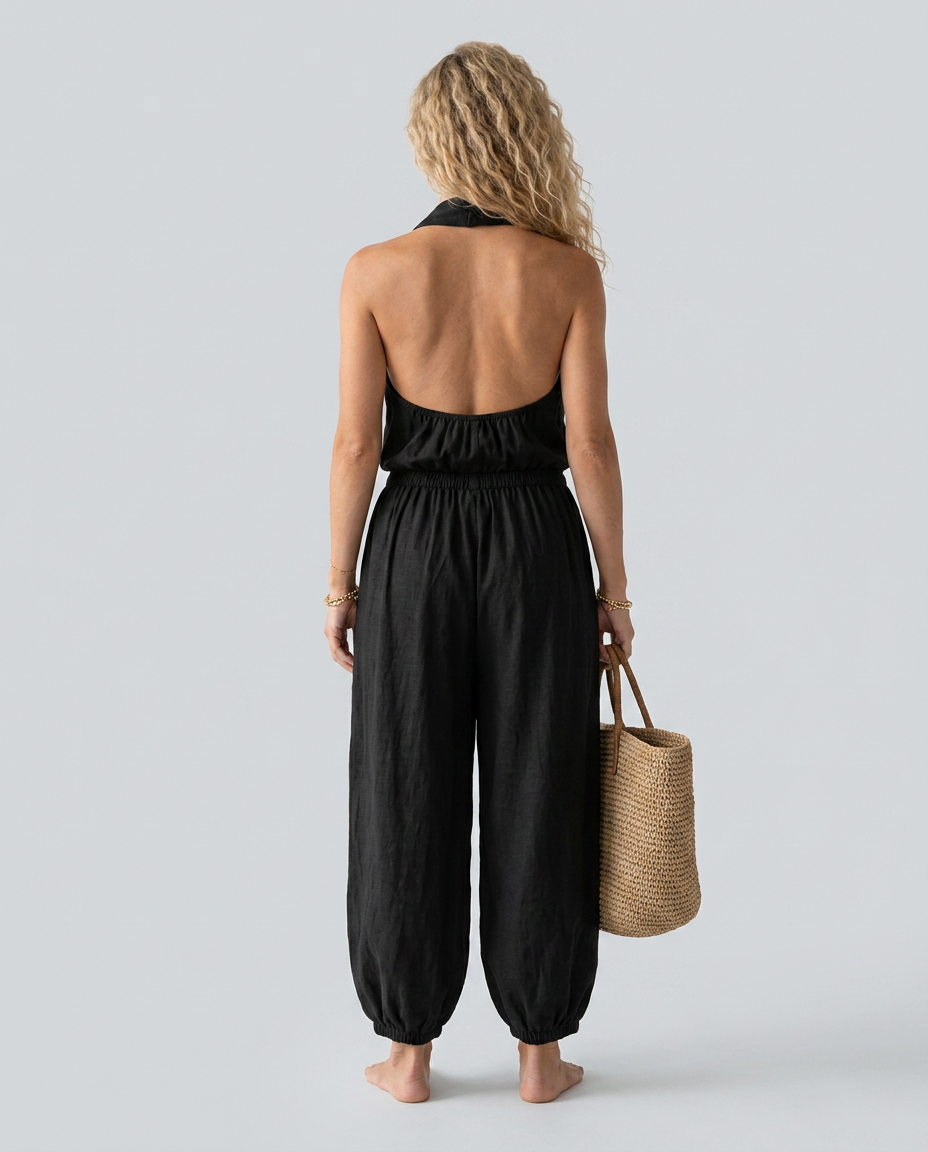 Tatum | Drape Neck Fluid Top & Wide Leg Trouser Set