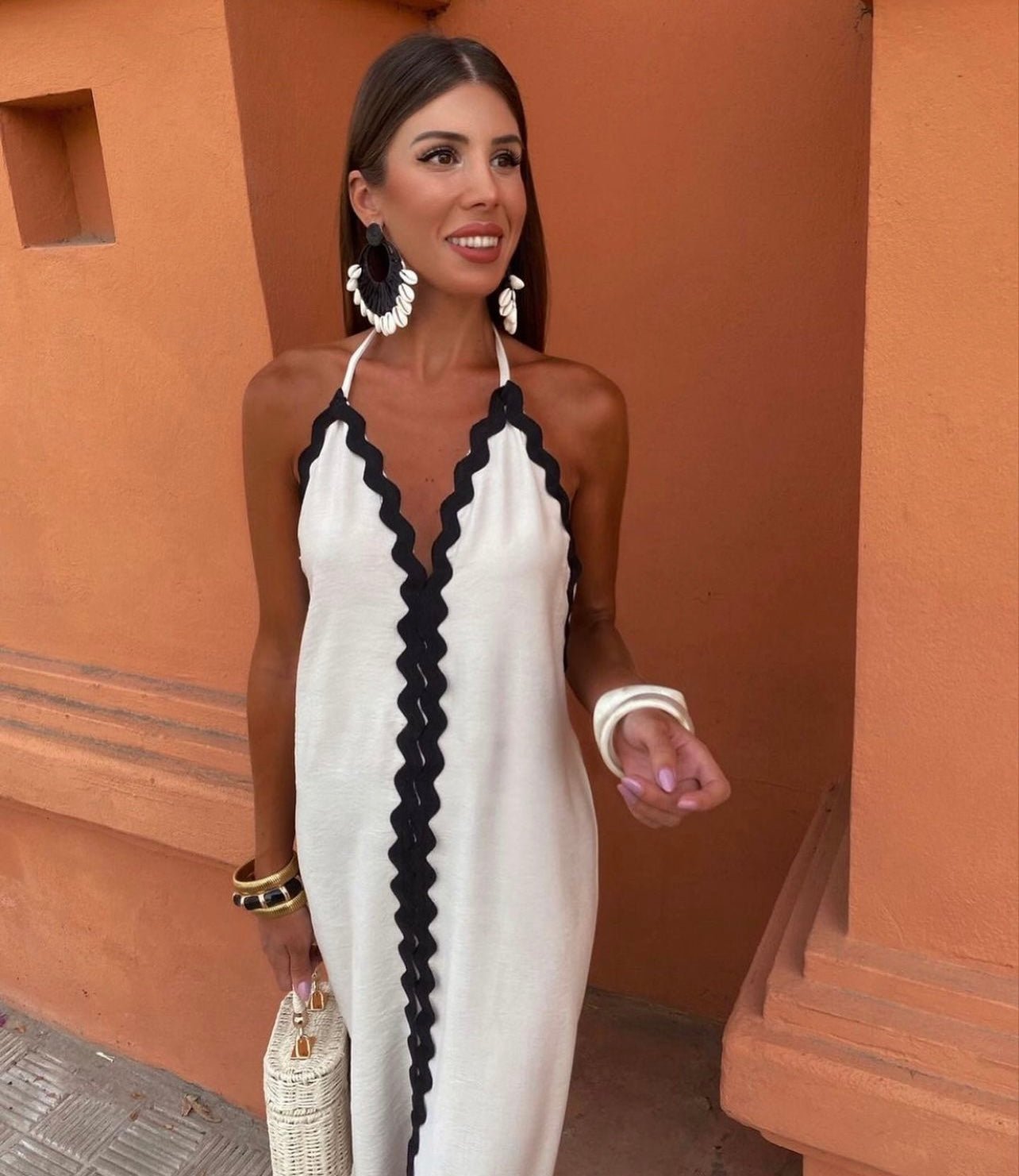 Presley | Scalloped Trim Sleeveless Maxi Dress