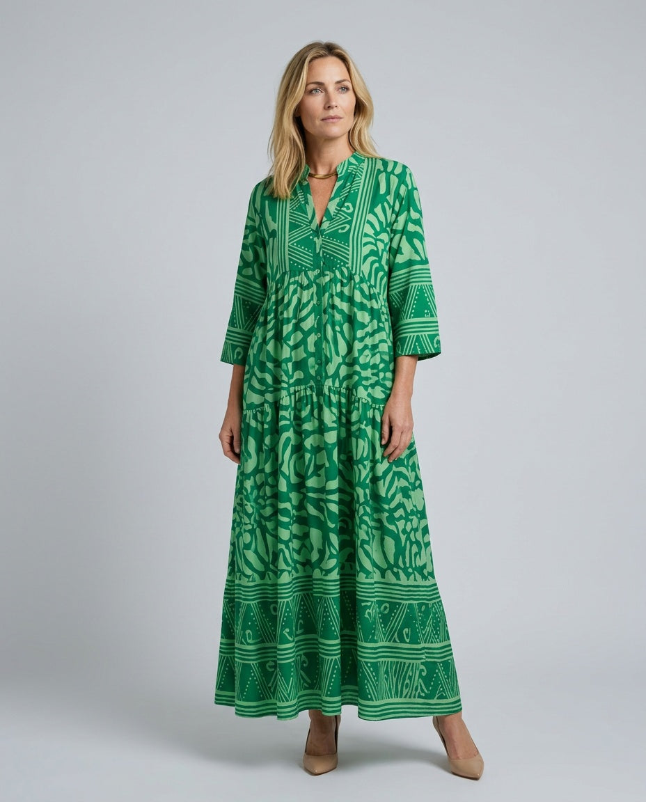 Billie | Button Front Flowy Midi Dress